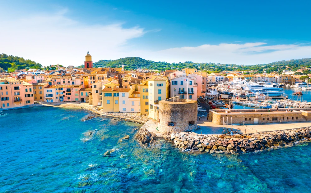 Bright blue waters of St Tropez.