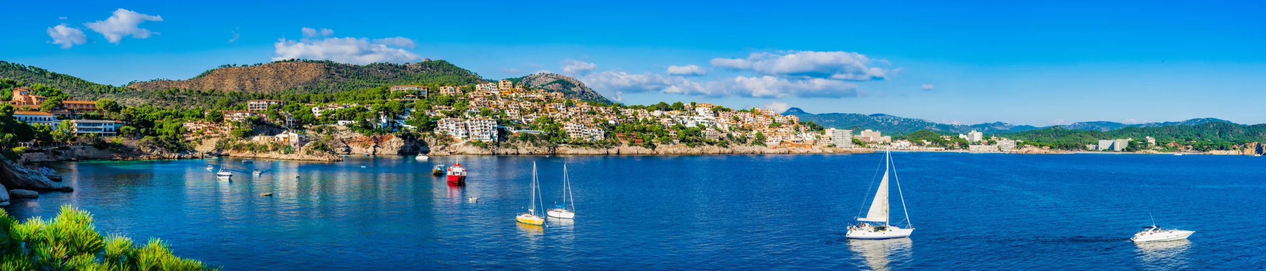 Meidterranean The Mediterranean sea with yachts at the shores of Mallorca