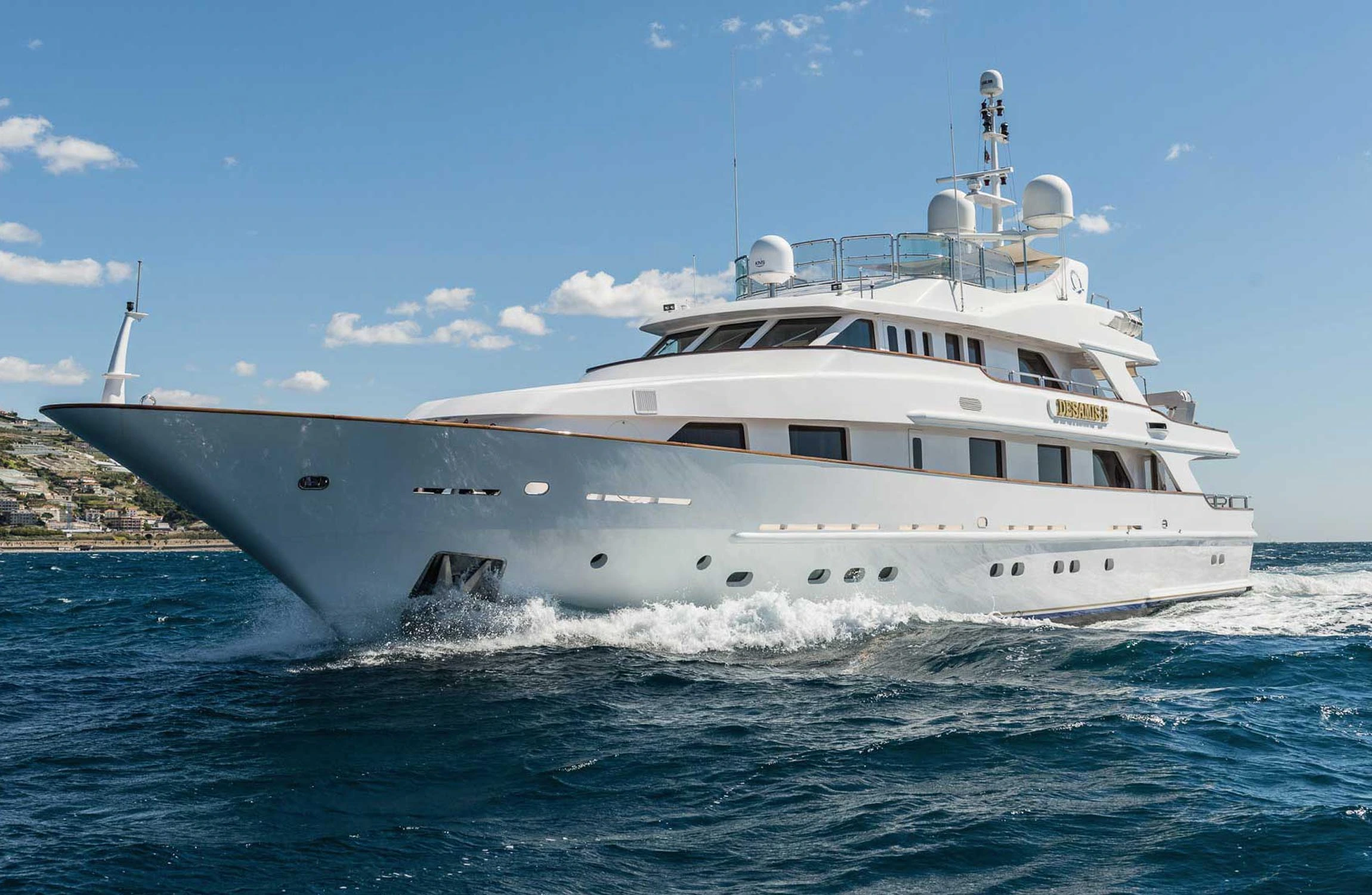 Luxury superyacht cruising through the waters