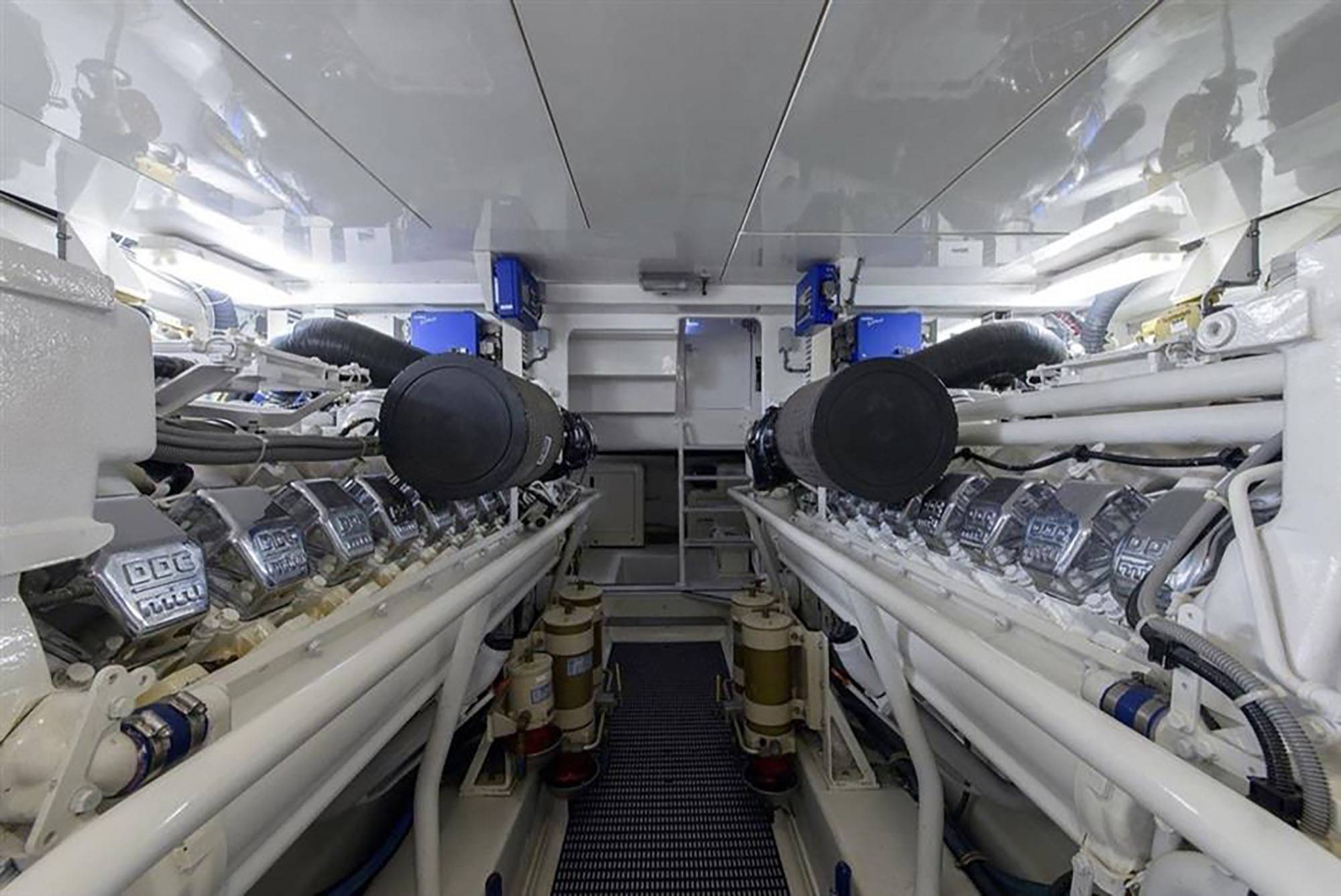 MY Bouki engine room