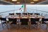 Motor yacht Dionea main aft deck al-fresco dining Moncada Yachts website.