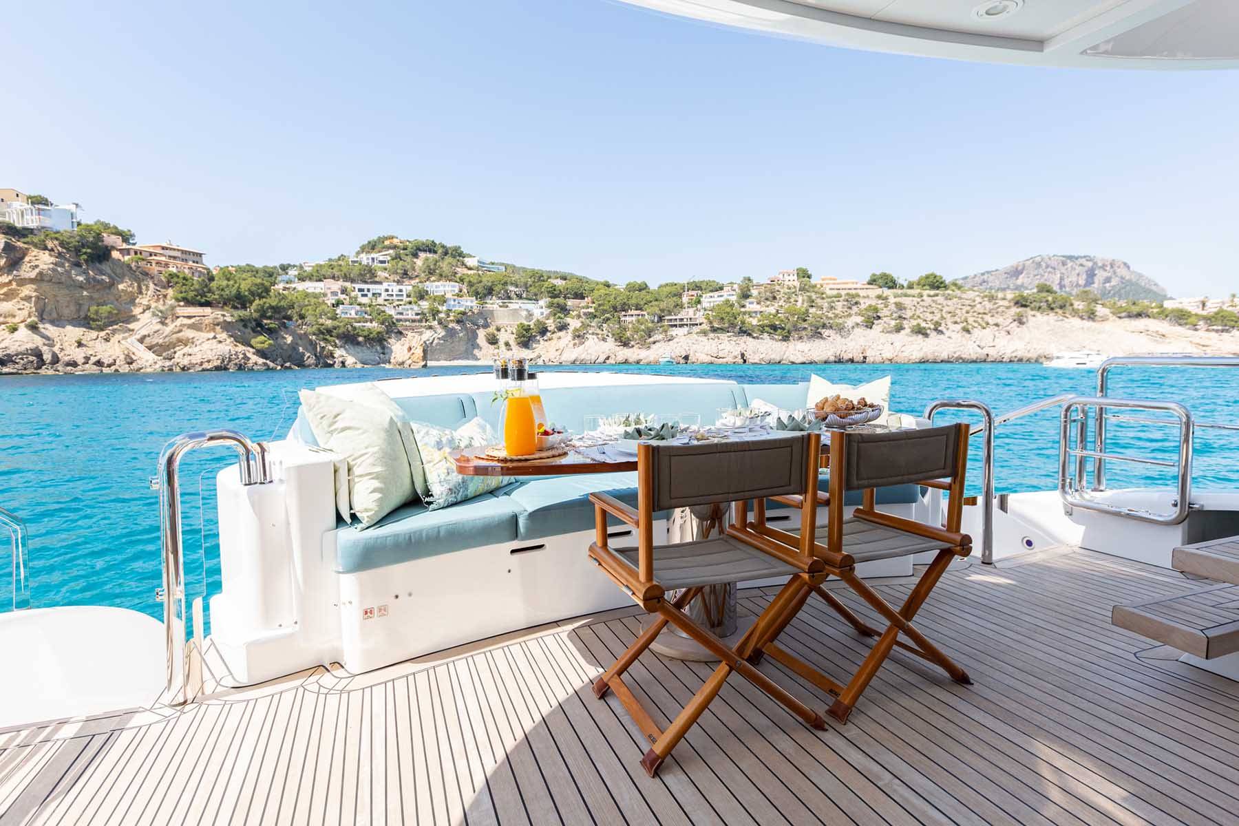 MY Benita Blue. Main deck aft
