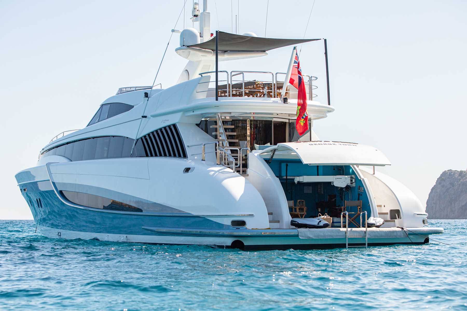 MY Benita Blue from the aft